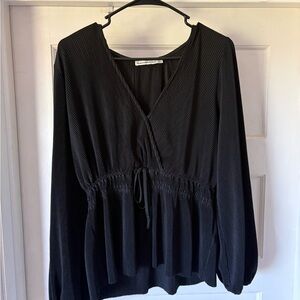 Abercrombie & Fitch Black wrap blouse